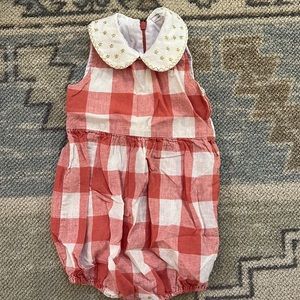 Egg by Slidan Lazar adorable pale red and cream Buffalo check bubble